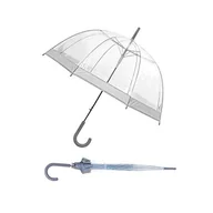 Parasole - Susino Parapluie droit ouverture automatique - Transparent avec Borure argent parasol, 90 cm, srebrny (Argenté) SUSINOEXT3466ASILVER - miniaturka - grafika 1