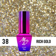 Lakiery hybrydowe - Molly Lac Lakier Hybrydowy MollyLac Queens Of Life Rich Gold 10 g Nr 38 - miniaturka - grafika 1