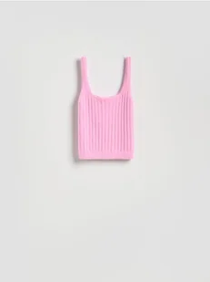 Reserved - Dzianinowy top - różowy - Swetry damskie - miniaturka - grafika 1