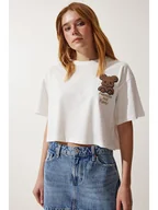 Koszulki i topy damskie - Happiness Istanbul Koszulka w kolorze białym - miniaturka - grafika 1