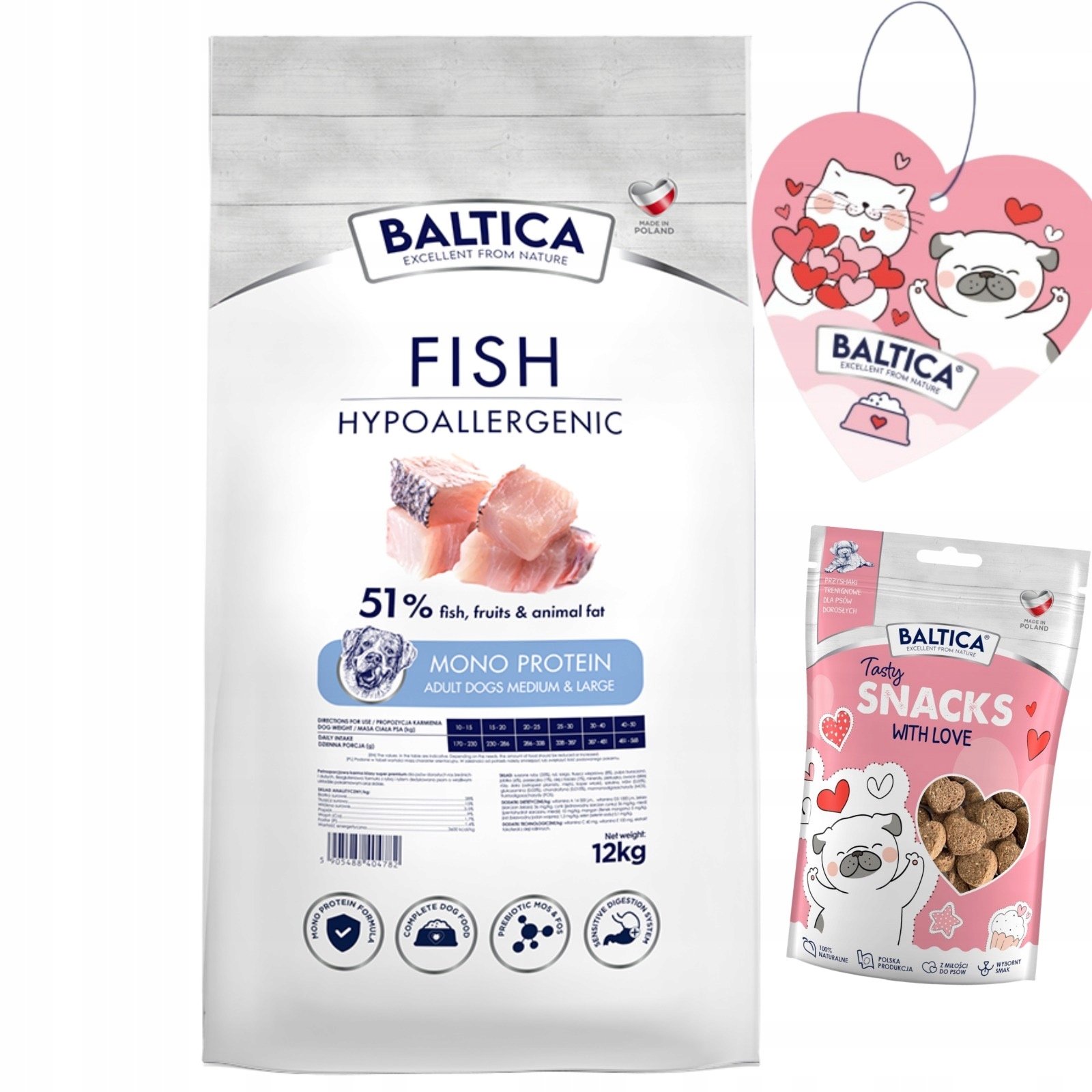 Baltica Adult Fish & Rice Light Ryby morskie z ryżem M 12kg