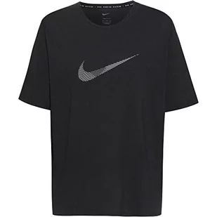 Nike Męski t-shirt M Nk Df Run Dvn Gx Miler Ss Hy, czarny/odblaskowy srebrny, S - Koszulki męskie - miniaturka - grafika 1