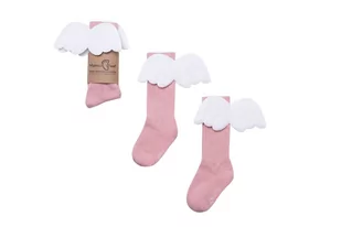 Podkolanówki Aniołek - Różowy, Mama`S Feet-Mama - Skarpetki dla dzieci - miniaturka - grafika 1