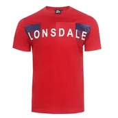 Koszulki męskie - LONSDALE T-shirt Koszulka 21162 CZERWONA Rozmiar S - miniaturka - grafika 1
