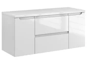 Szafki łazienkowe - Szafka Wisząca Z Blatem ETH 100 cm D - Biały Wysoki Połysk - miniaturka - grafika 1