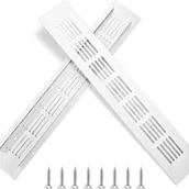 Kratki wentylacyjne - Kratka wentylacyjna aluminiowa z wkrętami, do wentylacji szaf i pomieszczeń, 30 x 5 cm, srebrna, 2 sztuki - miniaturka - grafika 1