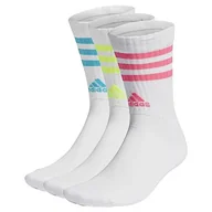 Skarpetki damskie - adidas Unisex 3-Stripes Cushion Crew 3 pary skarpety, biały/jasny cyjan/klarowna cytryna/jasny róż, XXL, Biały/jasny cyjan/klarowna cytryna/jasny róż, XX-Large - miniaturka - grafika 1