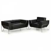 Sofy i kanapy - B2B Partner Sofa SPIDER, 3- miejscowa, czarna XP-161 H24-3 SEAT - miniaturka - grafika 1