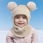 Czapki dla dzieci - TEMU ELAVEROMO Dziecięca Czapka Zimowa - Miękki, Elastyczny Beanie z Podwójnymi Uszami Pomponowymi, Ciepła na Zimne Pogody dla Chłopców i Dziewczynek - miniaturka - grafika 1