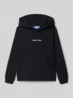 Swetry dla chłopców - Bluza z kapturem, wyhaftowanym logo i kieszenią kangurką - miniaturka - grafika 1