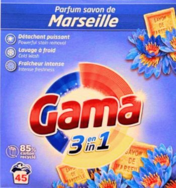 GAMA Proszek do prania 3w1 Uniwersalny Marseille 2,475 kg