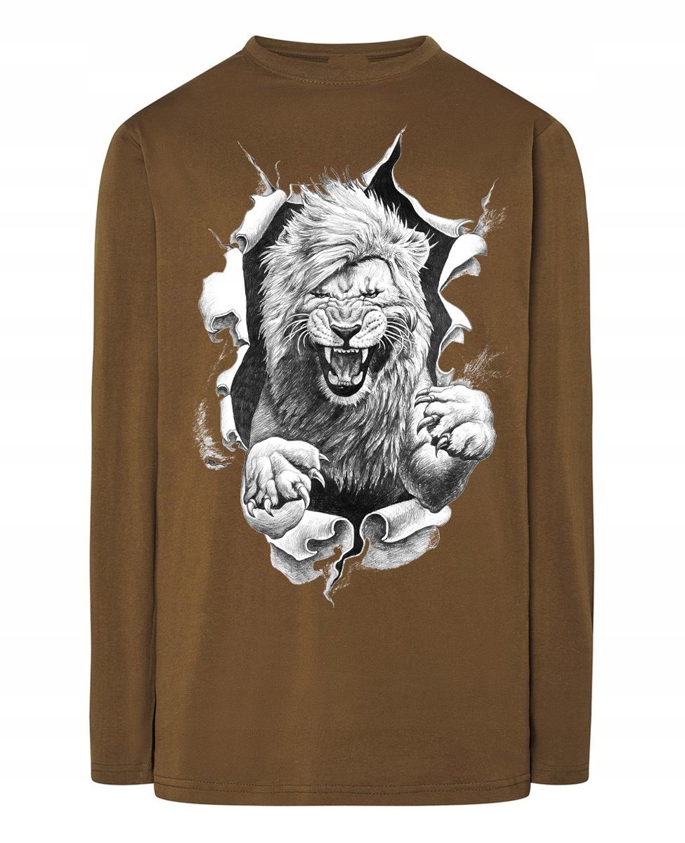 Longsleeve męski nadruk Dziki Lew r.L