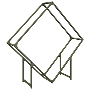 vidaXL Stojak na drewno opałowe Oliwkowy Zielony 100x25x100 cm - Wózki magazynowe - miniaturka - grafika 1