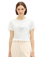 Koszulki i topy damskie - T-shirt damski TOM TAILOR z nadrukiem, 10315-Szept Biały, L - miniaturka - grafika 1