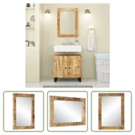 Lustra - The Living Store Lustro 70x50 cm lite drewno mango i szkło - miniaturka - grafika 1