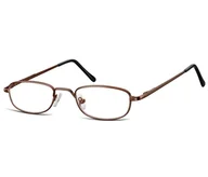 Okulary korekcyjne, oprawki, szkła - Oprawki korekcyjne zerówki okulary metalowe z uchwytem 784C kawowy brąz - miniaturka - grafika 1