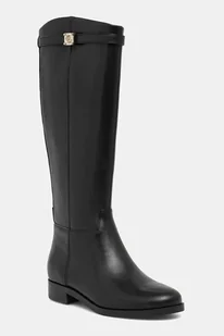 Guess kozaki skórzane ZORO damskie kolor czarny na płaskim obcasie FLFZOR LEA11 - Kozaki damskie - miniaturka - grafika 1