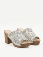 Klapki i japonki damskie - Bellucci Klapki w kolorze srebrnym - miniaturka - grafika 1