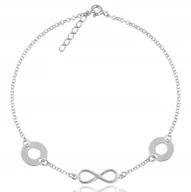 Bransoletki - Bransoletka 3 zawieszki kółko nieskończoność 925 - miniaturka - grafika 1
