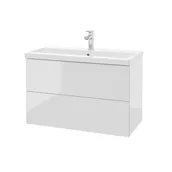 Szafki łazienkowe - Szafka łazienkowa pod umywalkę Defra Faro 80 cm biały połys 001-D-08024 - miniaturka - grafika 1