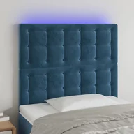 Inne meble do sypialni - vidaXL Zagłówek do łóżka z LED ciemnoniebieski, 90x5x118/128 cm - miniaturka - grafika 1