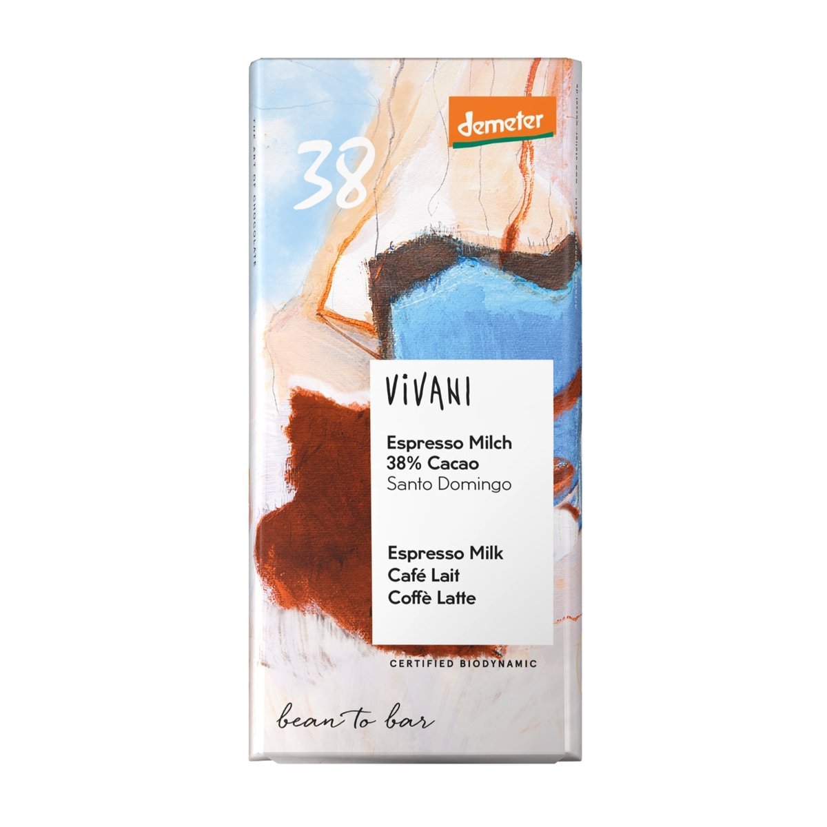 Vivani Czekolada mleczna espresso demeter 90 g Bio - słodycze lub przekąska