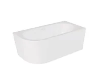 Wanny - Wanna narożna prawa Besco Avita A-line 150x75 cm biały połysk syfon klik-klak chrom z przelewem slim WAA-150APS - miniaturka - grafika 1