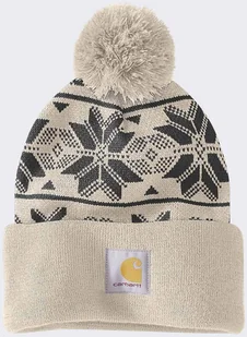 Czapka Carhartt Knit Pom Jacquard Beanie Oat Milk - Czapki damskie - miniaturka - grafika 1