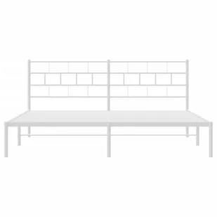 Metalowa rama łóżka z wezgłowiem, biała, 180x200 cm Lumarko! - Łóżka - miniaturka - grafika 6