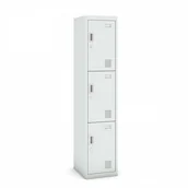 Szafy biurowe - B2B Partner Szafka 3-drzwiowa, zamek cylindryczny, 1800 x 380 x 450 mm, szary/szary, 1+1 GRATIS - miniaturka - grafika 1