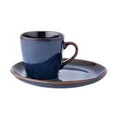Filiżanki - Reactive Navy Blue Filiżanka Ceramiczna 310 ml Ze Spodkiem 20 cm W Opasce - miniaturka - grafika 1