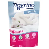 Żwirek dla kotów - Tigerino Crystals Fun kolorowy żwirek dla kota - Rożowy, 3 x 5 l (ok. 6,3 kg) - miniaturka - grafika 1
