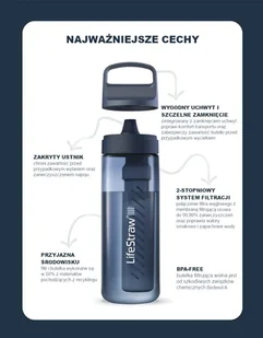 LifeStraw Go 2.0 Czarna stalowa butelka filtrująca 1L Black Steel - Butelki filtrujące - miniaturka - grafika 7