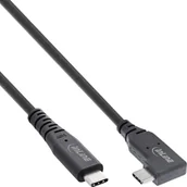 Kable USB - Kabel USB InLine InLine® USB4 cable, USB Type-C, one side angled, PD 240W, 8K60Hz, TPE black, 0.5m - miniaturka - grafika 1