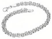 Bransoletki - Elegancka srebrna bransoleta splot królewski bizant 6,5mm 21cm srebro 925 BIZ007_21 - miniaturka - grafika 1