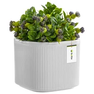 Donice - Doniczka osłonka ceramiczna Biała 14,5 cm H13,5 cm Połysk Nowoczesna Stylowa - miniaturka - grafika 1