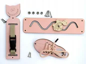 Zabawki sensoryczne - Zestaw zabawek do tablicy manipulacyjnej - różowy - miniaturka - grafika 1