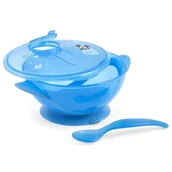 Miseczki i talerzyki dla dzieci - Niebieska miseczka z pokrywką i łyżeczką Mickey Disney LULABI - miniaturka - grafika 1
