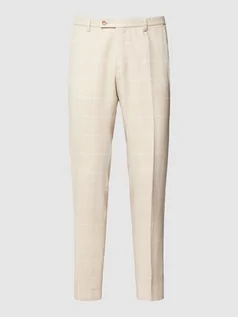 Spodnie męskie - Spodnie do garnituru o kroju slim fit w kratę windowpane - grafika 1