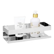 Półki łazienkowe - Samoprzylepna półka łazienkowa ze stali nierdzewnej w kolorze srebra z połyskiem Genova – Wenko - miniaturka - grafika 1