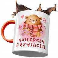 Kubki - Kubek Pomarańczowy z Misiem Miś Słodki na Prezent z Nadrukiem ze Zdjęciem + Opakowanie na prezent (wzór 04) - miniaturka - grafika 1