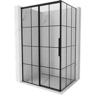 Kabiny prysznicowe - Mexen Rox kabina prysznicowa rozsuwana lewa 150 x 95 cm, czarna kratka, czarna - 8C2-150-095-75-77-L - miniaturka - grafika 1