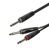 Złącza, przejściówki, adaptery - Roxtone Kabel audio 6m Wtyk Jack 6.3mm Stereo 2x Wtyk Jack 6.3mm Mono RAYC100L6 - miniaturka - grafika 1