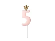 Urodziny dziecka - PartyDeco Świeczka urodzinowa Cyferka 5 4Y42CB 4Y42CB SAM  ONE SIZE - miniaturka - grafika 1