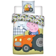Pościel dla dzieci - Pościel 100x135 Świnka Peppa George traktor bawełniana - miniaturka - grafika 1