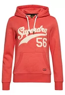 Bluzy damskie - Superdry Damska bluza z kapturem w stylu vintage, Czerwony Marl Coral, 40 - miniaturka - grafika 1