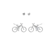 Kolczyki - Srebrne Kolczyki Rower - miniaturka - grafika 1