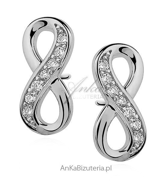 ankabizuteria.pl Kolczyki srebrne nieskończoność