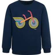 Bluzy dla chłopców - Bluza dla chłopca, z motywem rowerowym, granatowa - miniaturka - grafika 1