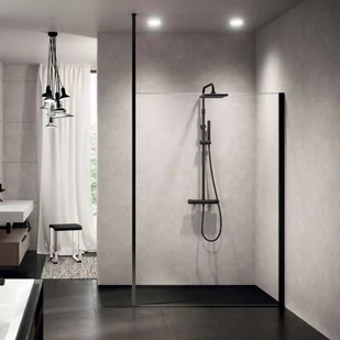 Novellini Kuadra H Ścianka Walk in 137-140x200 cm profile inox szkło przezroczyste KUADH140-1Z - Ścianki i drzwi prysznicowe - miniaturka - grafika 1